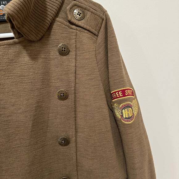 Harley-Davidson® Women's Pleated Back Winged H-D Patch Peacoat, Green 97488-19VW - Picture 6 of 12